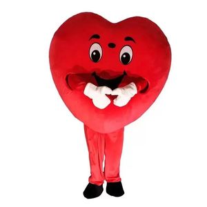 Red Heart Mascot Costuums Kerst Fancy Party Dress Cartoon Character Outfit Pak volwassenen Maat Carnaval Pasen Advertentie Theme Kleding