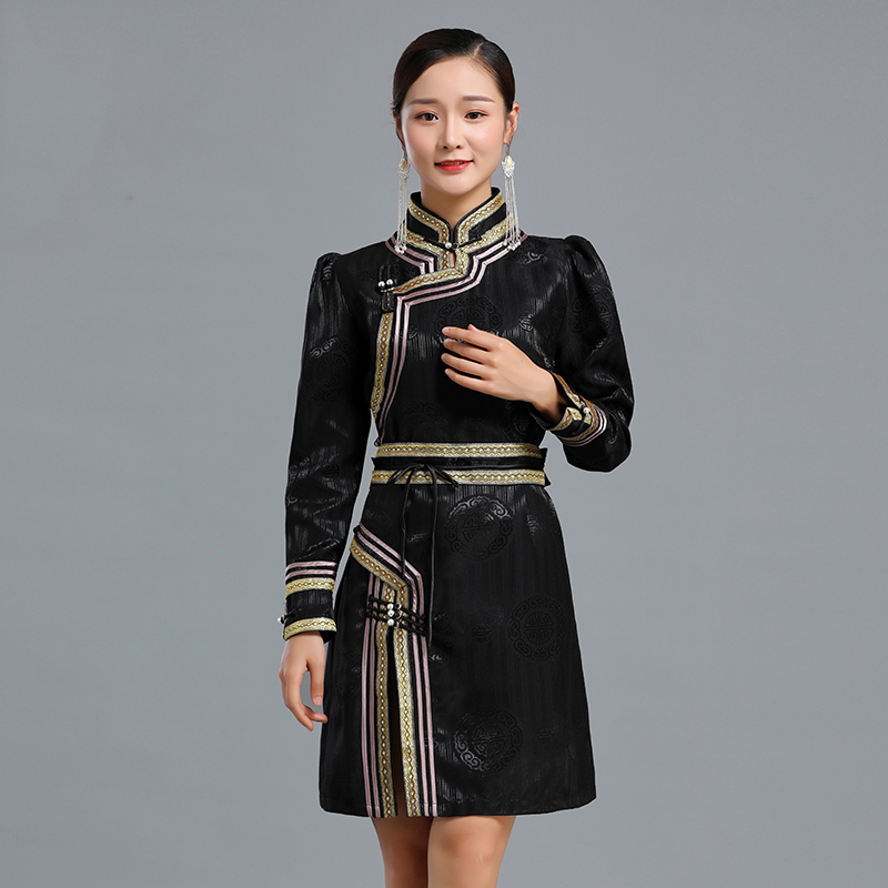 Kadın festivalin geleneksel giyim Moğol elbiseler kostümlerine Geliştirilmiş cheongsam Etnik giyim asya zarif elbise yaşayan otlak