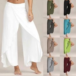 Pantalon femme automne hiver pantalon large yoga couleur unie évider mode femme pantalon goutte JUFk003 240314