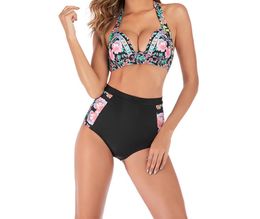 Vrouw Tweedelige Badpak Bikini Paisley Print Scheidt Hoog getailleerde Dames Strandkleding Zwemkleding S -XXXL