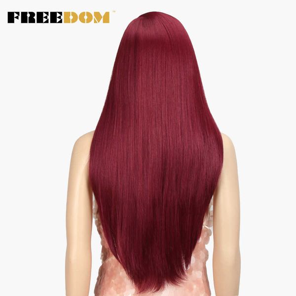 Mujer U parte pelucas de encaje sintético para mujeres negras rojo rosa 4 colores recto DIY trenza Cosplay pelucas resistente al calor despedida libre 230524