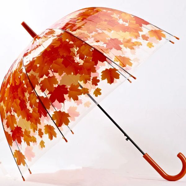 Mujer paraguas 4 colores Parasol Creative Lindo PVC Fresh PVC Hojas de hongos Transparentes Arch.