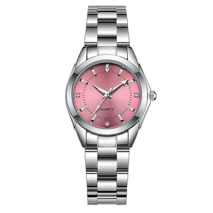 Reloj de mujer Pulsera de esfera simple 28MM Relojes de mujer Correa de acero inoxidable Boutique Pulsera Reloj de pulsera de moda Estilo de negocios Montre De Luxe Girl Gift Pink