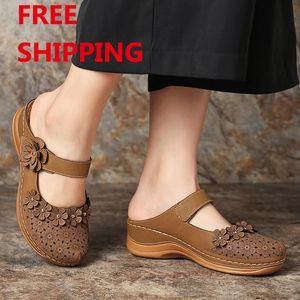 Vrouw Wedge Slippers Dames Casual Strand Schoenen Dames Klassieke Naaien Dia's Dames Holle Schoenen Vrouwelijke Schoenen Plus Size X1020