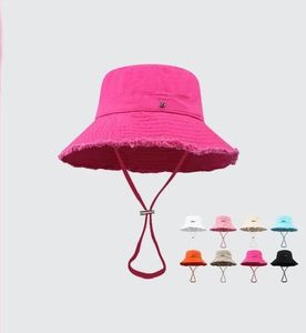 Vrouw brede rand Hoeden zomer le bob artichaut emmer hoed luxe ontwerper solide kleur voor vrouwen en mannen klassieke letters mode vele kleuren reisstrand