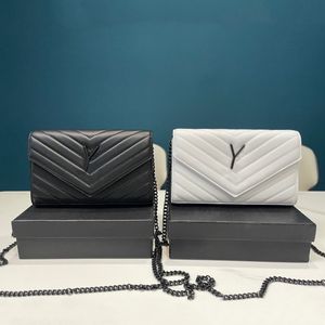 Femme Woc Enveloppe Chaîne Sacs Designer Sacs à bandoulière de luxe Petit sac à bandoulière Embrayage Téléphone Bourse Portefeuille avec Noir Argent Or Lettre 5A Qualité 2023