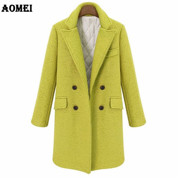 Manteau de laine femme matelassé épaissir veste d'hiver de haute qualité femmes mince laine long cachemire mélange manteaux cardigan pardessus élégant 210416