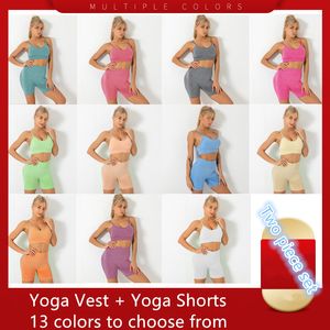 Femme Yoga soutiens-gorge ensembles Yoga gilet Shorts deux pièces ensemble Fitness fronde survêtement court absorbant la sueur respirant course Fitnes costume