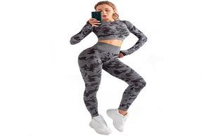 Vêtements de yoga femme 3pcs camouflage camo yoga set sport usor for women gym fitness vêtements