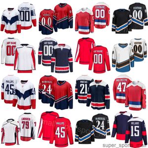 Femme Jeune Homme Hockey 24 Connor McMichael Maillots 79 Charlie Lindgren 21 Aliaksei Protas 15 Sonny Milano 45 Matthew Phillips 47 Beck Malenstyn 8 Alex Ovechkin Team