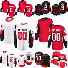 Vrouw Jeugd Man Hockey 91 Vladimir Tarasenko Jerseys 70 Joonas Korpisalo 6 Jakob Chychrun 9 Josh Norris 81 Dominik Kubalik 27 Parker Kelly 2 Artem Zub Rood Zwart Wit