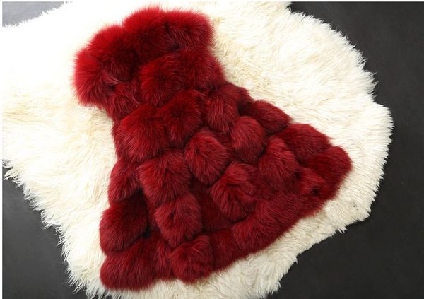 Womans Gilet Women Gilets Warm Sutwear Long Slim Vest Foux Fox Fur Wistcoat Chaqueta