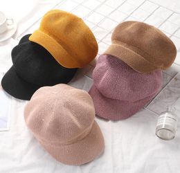 Chapéu feminino chapéu de palha de verão para mulheres sol respirável boné ao ar livre casual octogonal hats2342035