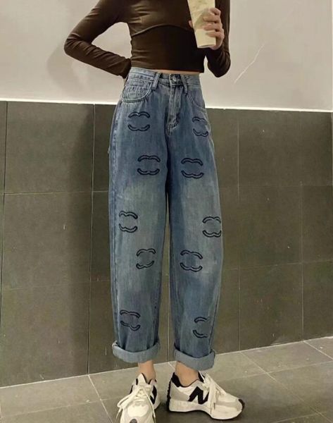 Jeans Femme Designer Jean Wide Leg Jeans Marque Skinny Slim Fit Trou De Luxe Ripped Biker Pantalon Skinny Pant Designer Stack Pantalon Tendance Femme