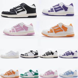 Chaussures Wome Skel-top Low Skelet Bones Runner Top Low Skel Skeleton Femmes Hommes Baskets Rétro Noir Blanc Véritable Chaussure À Lacets En Cuir