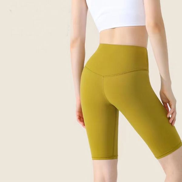 womem Solid Biker Short Sporting Yoga Gym Short à cinq points Fitness Push Up Serré Respirant Extensible Entraînement Active Wear YogaOutfit Abdomen et hanches pantalons de yoga fille