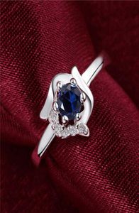 womem039s blauwe edelsteen sterling verzilverde ringen maat 8 DMSR380 925 zilveren plaat vingerring sieraden Solitaire Ring6824849