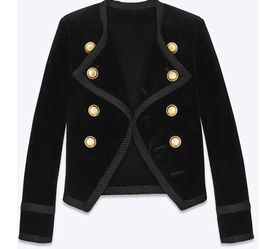 Femmes automne nouveau design de mode double boutonnage à manches longues taille mince court velours blazer costume manteau casacos SMLXL