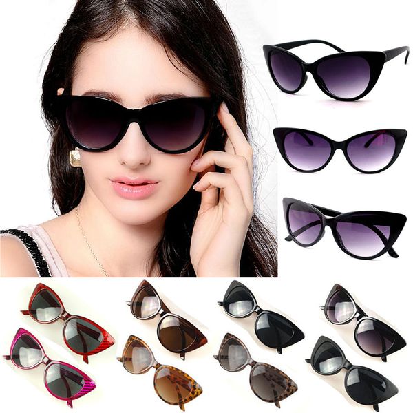 Gafas de sol de ojo de gato para mujer Diseñador clásico retro Tonos de moda vintage Negro 10 colores para la opción Envío gratis