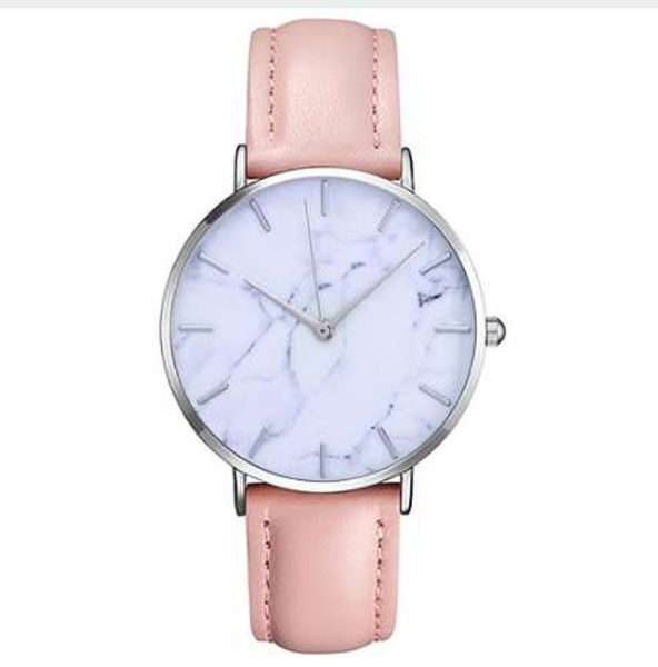 Horloge pour femme dames mode Simple élégant marbre miroir cadran montres hommes femmes mince cuir analogique classique décontracté montre-bracelet