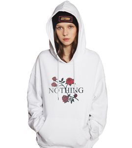 Sweats à capuche pour femmes Sweatshirts RIEN Imprimé Rose Fleur Broderie Manches Longues Blanc Gris Taille S M L XL Veste à capuche Manteau Femmes