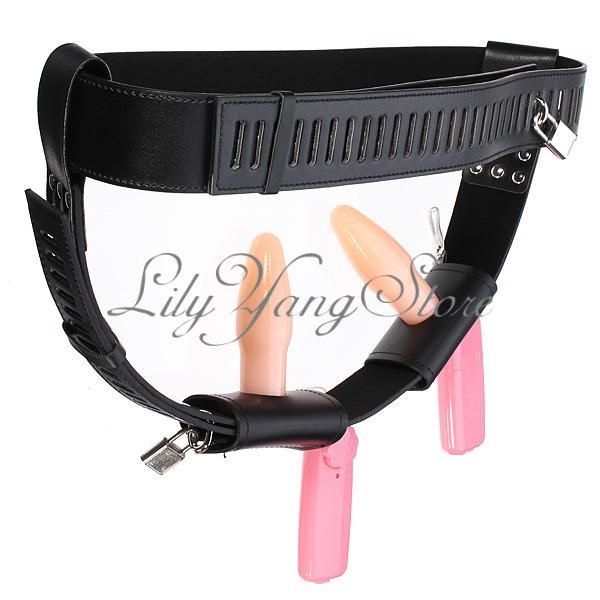 Dispositifs de chasteté Nouveaux verrouillage pour femmes réglables de la courroie de chasteté de masturbation pénis g-spot vibrateur bdsm sexe jeux jouet # e891