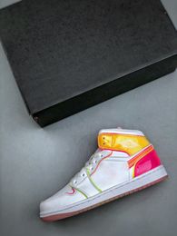 Femmes 1 1 Mid SE Edge Glow Chaussures de basket-ball Blanc Hyper Crimson Rose Blast Lemon Venom 1s Sneaker