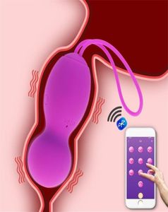 Vrouwen 10 Frequentie Siliconen Kegal Ball Vibrator App Bluetooth Wireless afstandsbediening Vibrerend eier GSPOT Pussy Massage Sex Toy 21887692