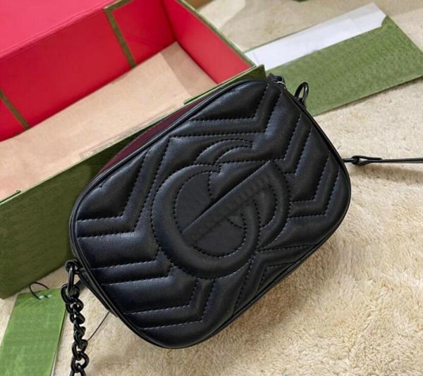 Femmes 18CM Marmont luxes designers sacs 446744 sacs à main en cuir véritable mode or noir chaîne cosmétique messager sac à bandoulière dame portefeuille sac à main
