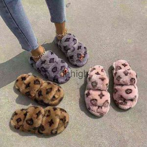 Femmes 2022 Winter Indoor Home Fur Slippers House Full Furry Furry Soft Soft Fluffy Flats Flats Talon NON SLOP Designer Chaussures Messelles décontractées