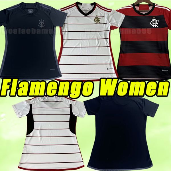 Mujeres 2023 2024 Flamengo camisetas de fútbol 23 24 DIEGO E.RIBEIRO GABRIEL B. GABI PEDRO VIDAL DE ARRASCAETA GERSON B.HENRIQUE Camisa Mengo niña hogar negro