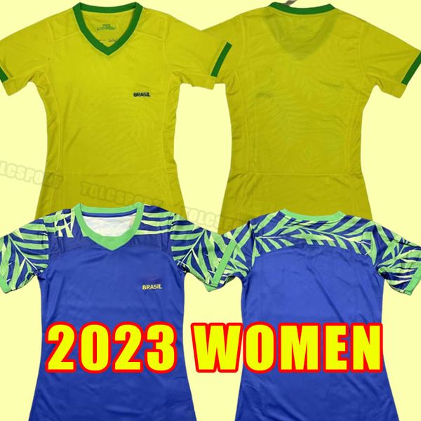 Femmes 2023 Maillots de football Camiseta de futbol Brésil Coupe du monde 2024 Maillot de football NEYMAR JR VINI SILVA Brésil 23 24 Maillot de pied fille à domicile