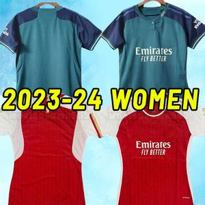 Femmes 23 24 G.JESUS SAKA Soccer Jerseys Smith Rowe Odegaard Trossard Kiwior Tomiyasu Arsen Martinelli 2023 2024 Chemise de football fille à la maison troisième