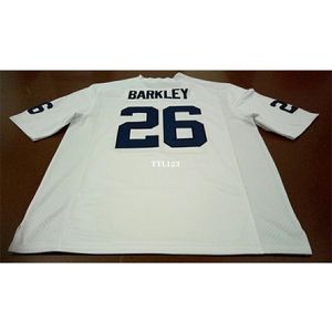 Dames # 26 White Navy Penn Dames Saquon Barkley State Nittany Lion Dames Alumni College Jersey of Custom Any Name of Number Jersey