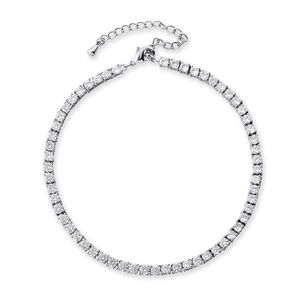 Vrouwen 3mm Rij Tennis Cubic Zirconia Anklet Choker Hip Hop Mode Charm Sieraden voor Gift Can Instelbaar