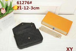 Mujeres 3 unids/set bolso de hombro en relieve Cuero genuino Moda mujer Pochette clásico/Felicie Bolso de diseñador de lujo Messenger Shopping Monedero Bolso cruzado