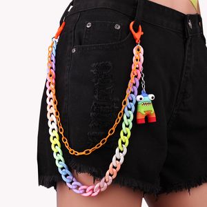 Femmes Courrure de chaîne acrylique pour jeans Fashion Girls Punk Night Party Chains Résine Pendant des chaînes de corps de taille attrayantes