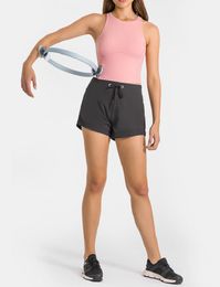 Shorts actifs pour femmes shorts de sport pantalons de yoga décontractés cordon de serrage cinchable pantalons courts tissu doux pantalons de survêtement de course pantalons d'entraînement de fitness sensation de nake