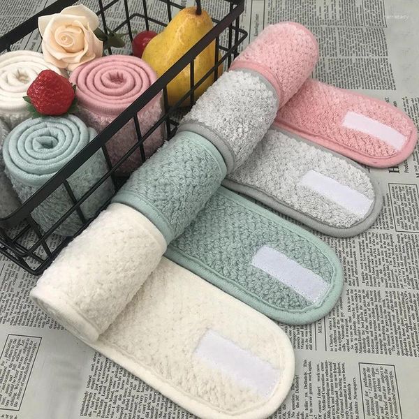 Mujeres Tabillas de diadema ajustables Baño de lavado de la cara Toalla suave sin deslizamiento de yoga Spa Cabezal de ducha Accesorios de maquillaje