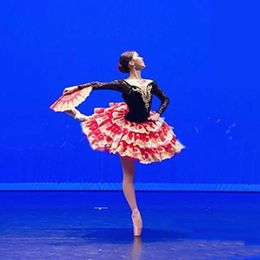 Femmes adultes Black Red Professional Ballet Tutu Costume Don Quichote Ballet tutus jupe classique Ballerina Stage Costume Custom 352V
