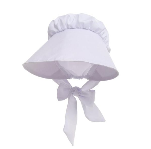 Mujeres Adultos Algodón Gorro Sombrero Disfraces Victoriano Sol Pionero Colonial Peregrino Pradera Gran Tamaño Blanco Negro Vintage Maid Cosplay H5740774