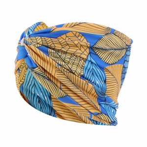 Femmes motif africain imprimé Bandanas bandeau torsion Style sport large Yoga élastique bandes de cheveux accessoires pour cheveux Turban foulard