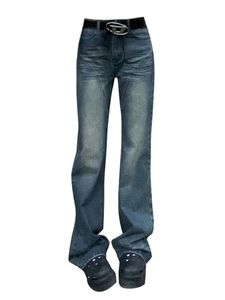 Femmes américain Vintage mode Denim pantalon classique taille basse jean pantalons longs 2000 s esthétique cloche bas haute rue