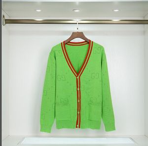 Dames en heren truien luxe gebreid vintage vest streep brandG itlay stijl hol blauw groen trui casual pullover streetwear tops G2
