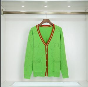 Femmes et hommes Chandails De Luxe Tricoté Vintage Cardigan rayure brandG itlay style évider bleu vert Pull Casual Pull Streetwear Tops G2