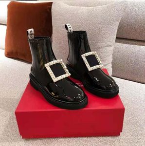 Bottine femme bottines cuir verni ROGERVIVIERS Bottines Chelsea Viv' cuir martens strass cristal Ballerines bout rond embellies 35-40