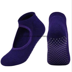 Vrouwen Antislip Siliconen stippen Yoga Sokken Katoenen Handdoek Bodem Dans Ballet Pilates Dames Sport Training Duurzame Sok Slippers met Grips