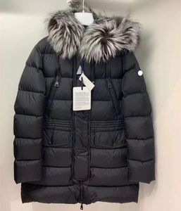 Femmes Aphroti Long Down Jacket Designer Puffer Fox Fox Fur Hood Outwear Winter Zipper Belt Pockets chauds