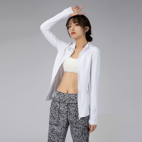 Mujeres camisas deportivas atléticas encajan los tops de yoga de fitness de manga larga con agujeros pulgares de gimnasio entrenamiento de chaqueta de gimnasio sudaderas