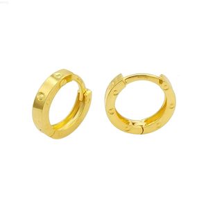 Boucles d'oreilles Huggie de couleur jaune pour femmes, créoles rondes en or 18 carats, meilleures ventes en ligne, Au 750